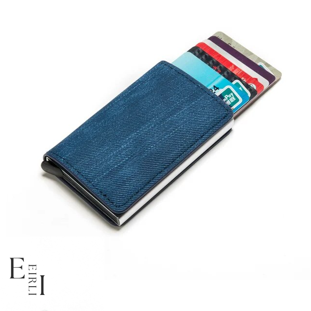 Card Holder & Wallet, Made Of Alloy, Blue