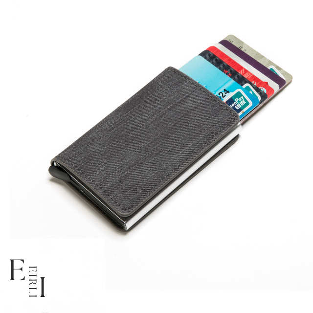 Card Holder & Wallet, Made Of Alloy, Black