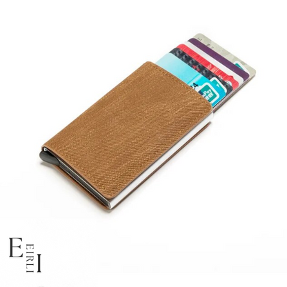 Card Holder & Wallet, Made Of Alloy, Brown