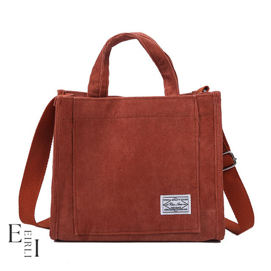 <img src="shoulder-bag.jpg  alt=" Red shoulder handbags Fabric Corduroy for women, official website www.eirlistore.com">