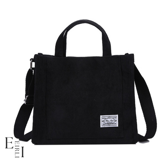 <img src="shoulder-bag.jpg  alt=" Black shoulder handbags Fabric Corduroy for women, official website www.eirlistore.com">