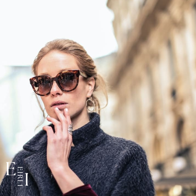 Classic Cat-Eye Sunglasses, Metal Grey